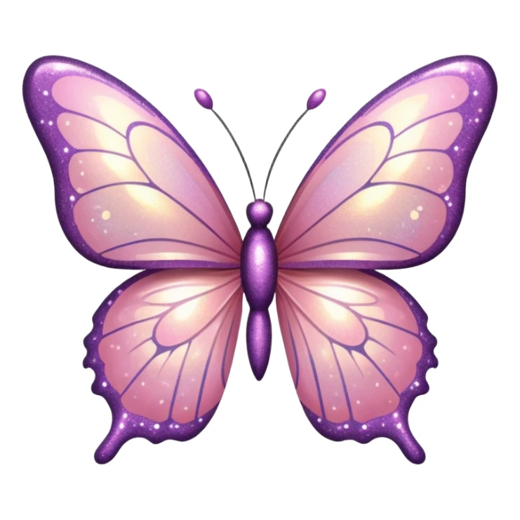Light pink glitter butterfly emoji sticker