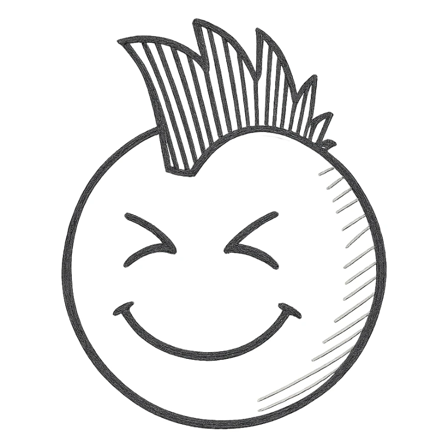red punk mohawk emoji sticker