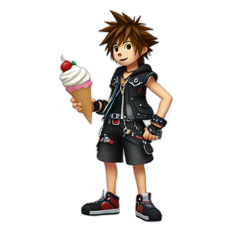 kingdom hearts sora eating ice cream sticker