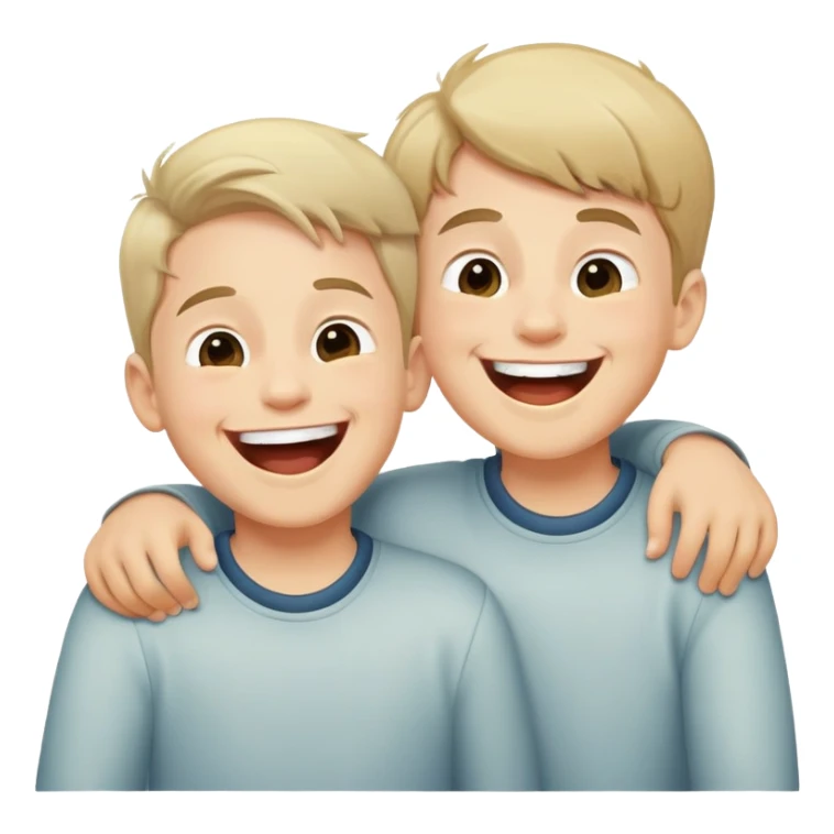 two boys laughing together sticker
