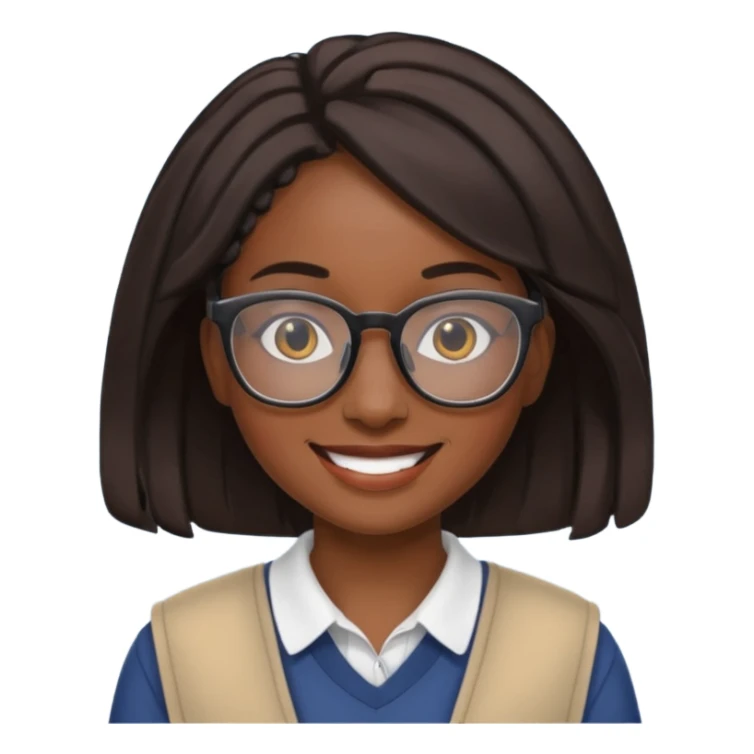 Black skinned female student sticker