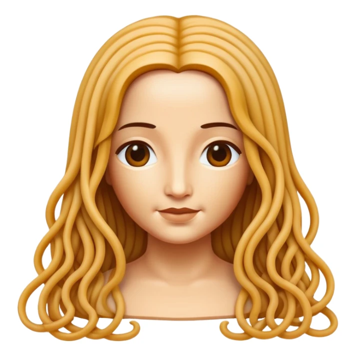 monalisa with flowing spaghetti hair sticker