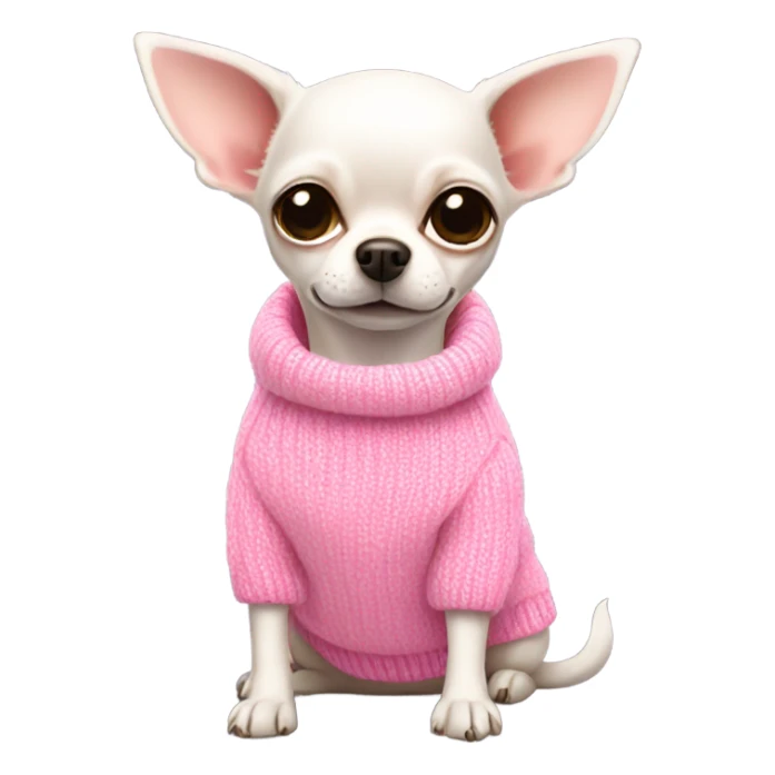 White chihuahua with pink sweater sticker