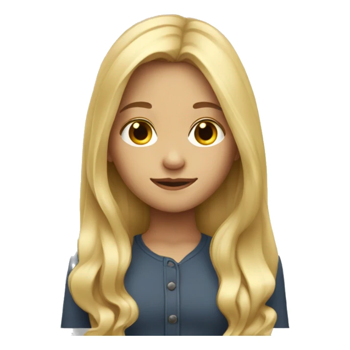 blond girl with really long hair sticker