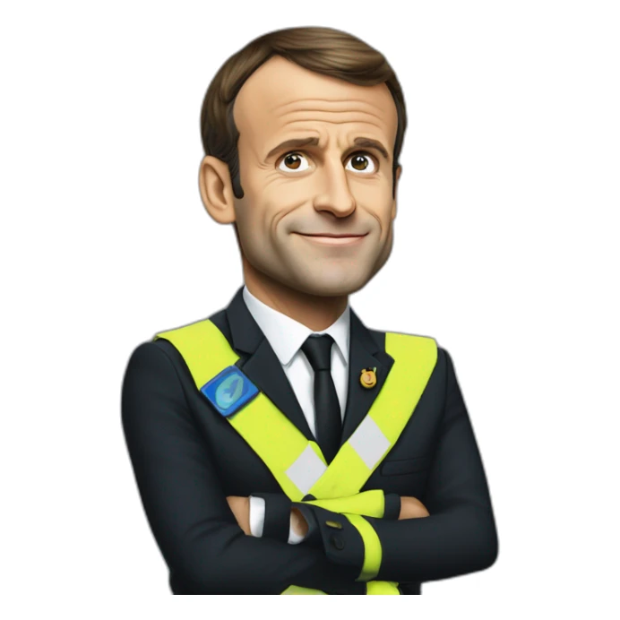 Emmanuel macron supportant les gilets jaunes sticker