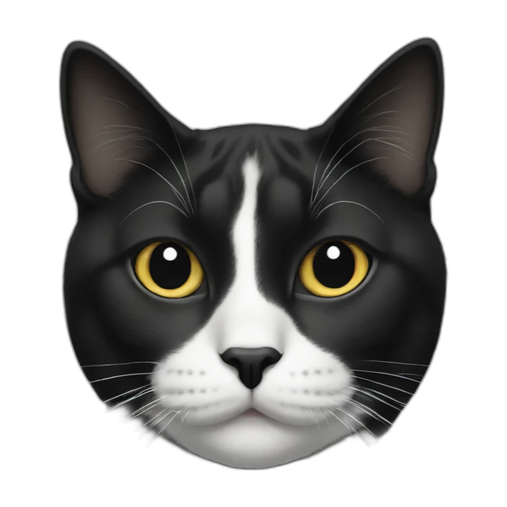 Tuxedo cat with black dot on face above nose sticker
