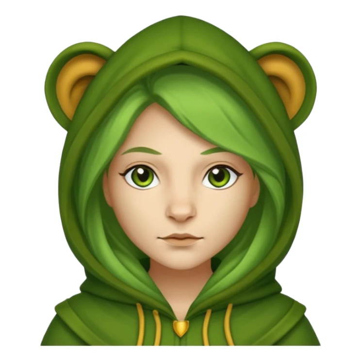 green Hooded lion woman sticker