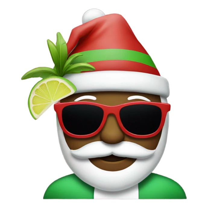 Santa with sunglasses and a margarita  sticker