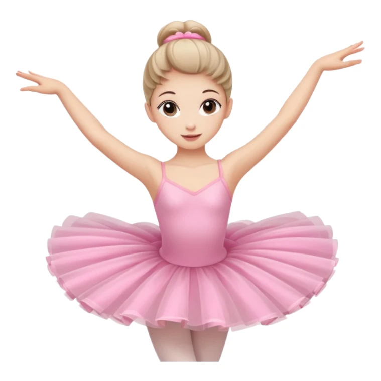 A graceful ballerina in a pink tutu, spinning lightly with arms curved elegantly.
 sticker