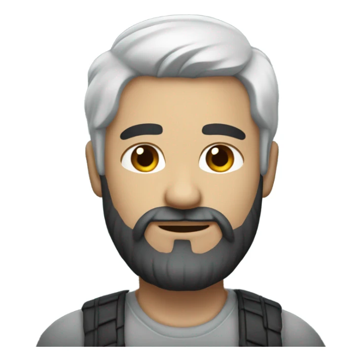 developer with a black beard. No mustache. White skin. Nice hair sticker