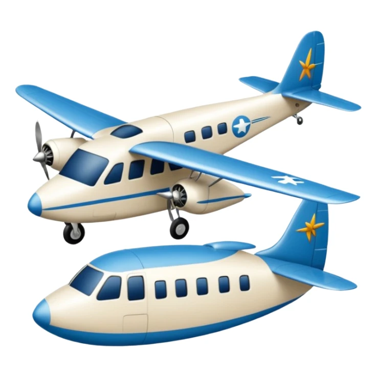 paloma blanca de la paz junto a un avión Bimotor sticker