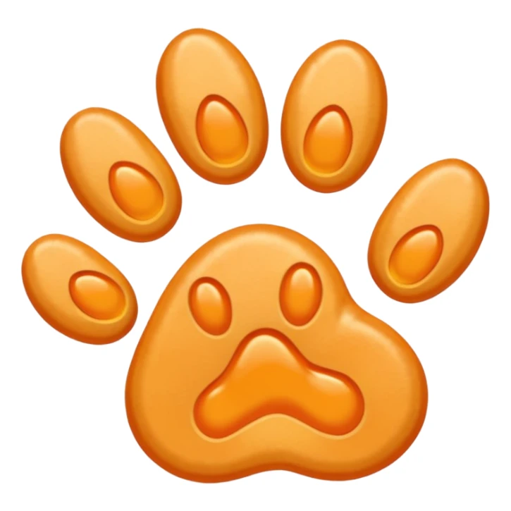 a very light pale pastel yellowy orange pawprint sticker