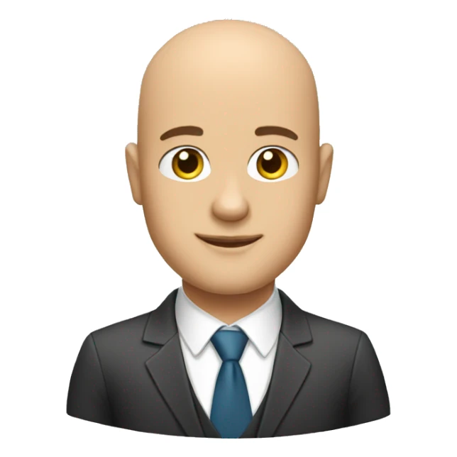 handsome bald man in a business suit sticker