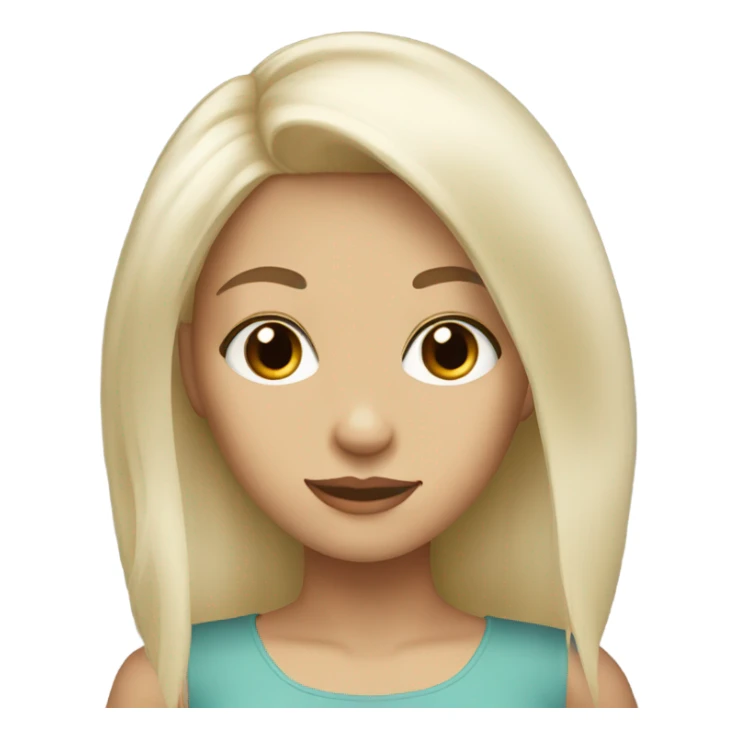 Platinum blonde girl with brown eyes sticker
