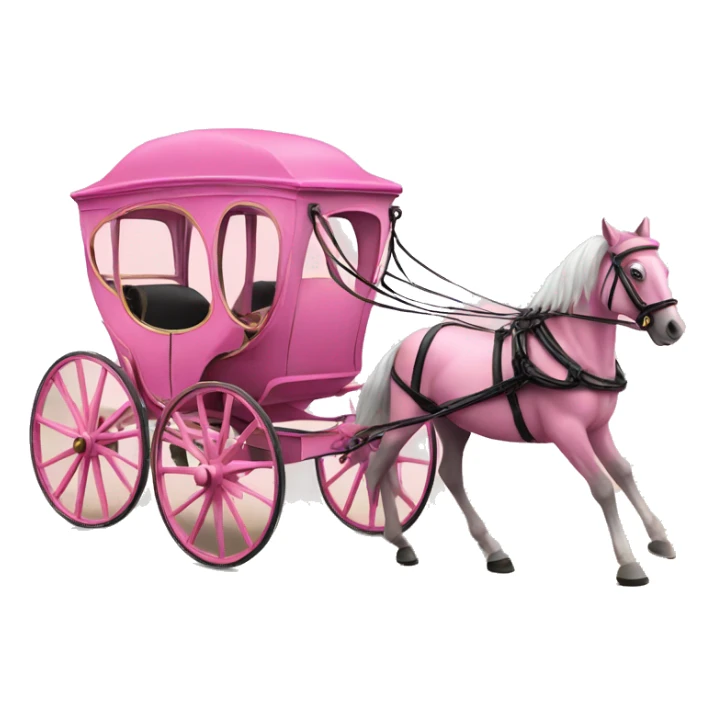 Realistic pink horse and carriage  sticker