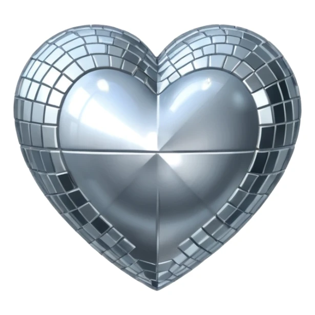 disco ball in shape of a heart sticker