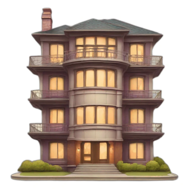 large multi-storey house in retro style sticker