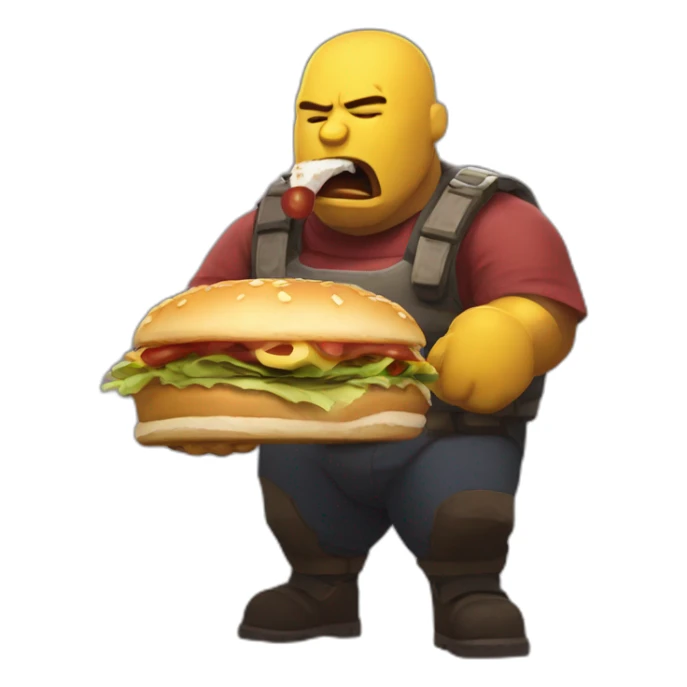 heavy from team fortress 2 eating a sandvich sticker