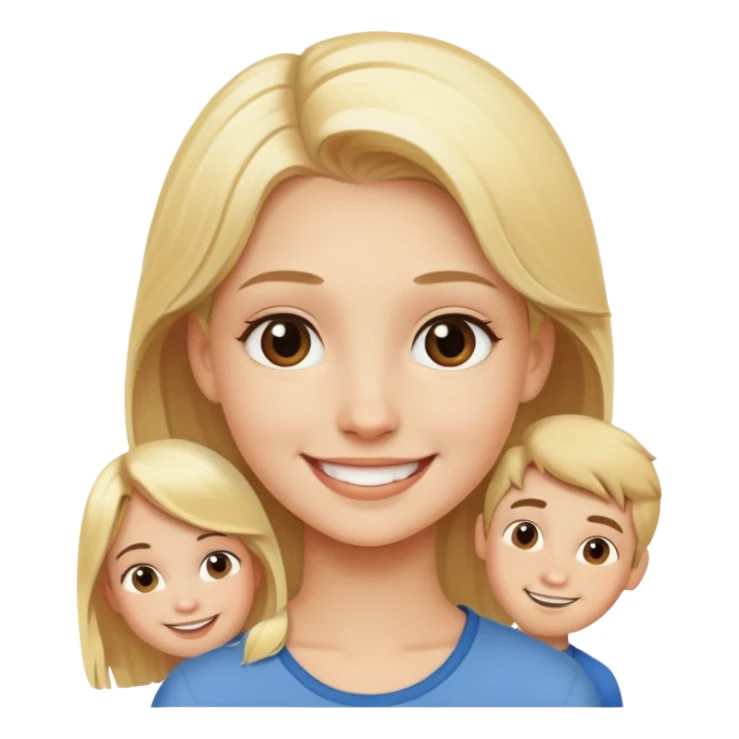 smiling blonde girl with boys sticker