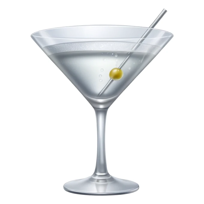 silver coloured cocktail in martini glass sticker