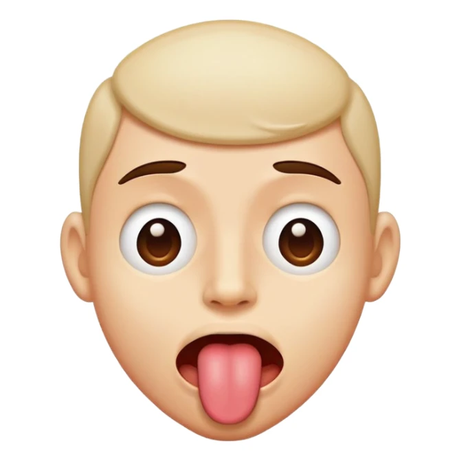 Face with tounge sticking out with a head shaking no sticker