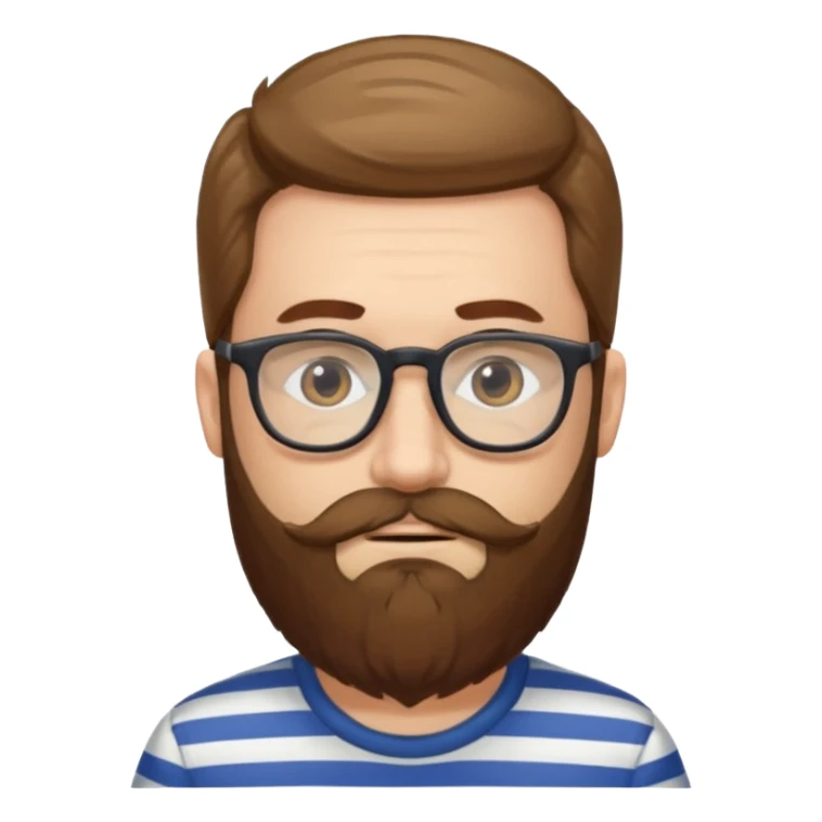 glasses man with long beard and striped shirt sticker