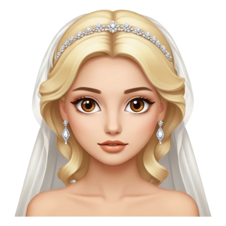 blonde model with brown eyes, luxury makeup, bridal sticker