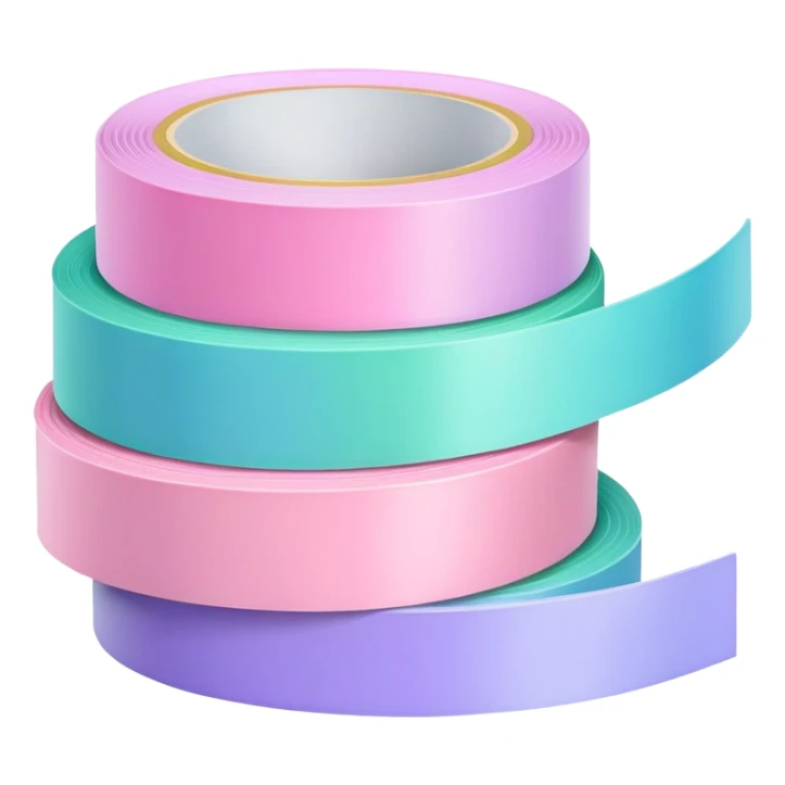 Light blue, light pink, light green and light purple tapes sticker