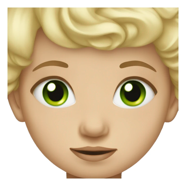 baby with green eyes, blonde hair sticker