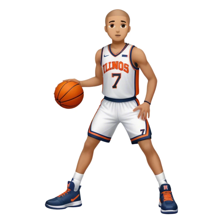 Will Riley Illinois basketball #7 mulatto full body shot sticker