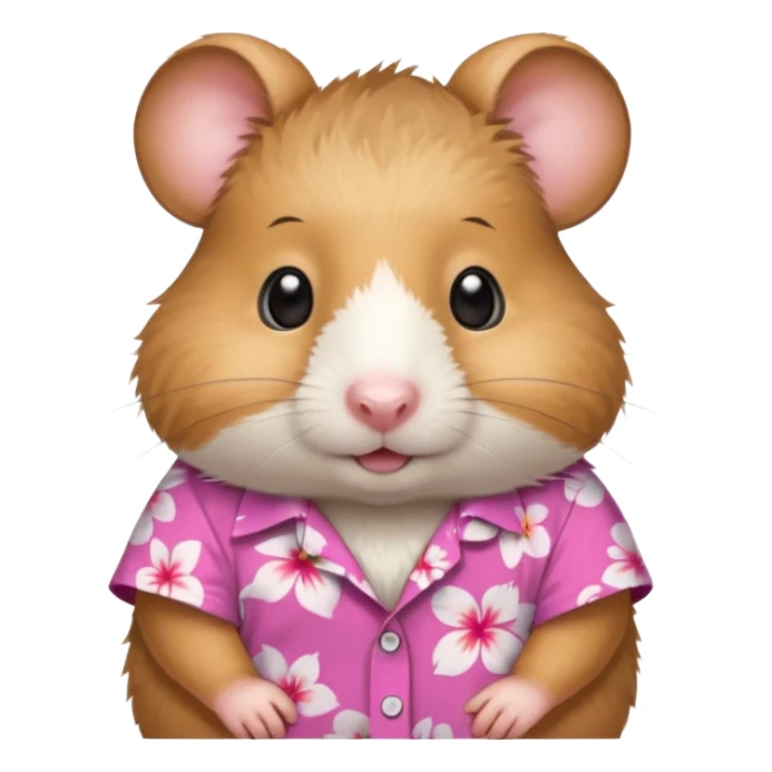hamster, wearing pink aloha shirt. sticker