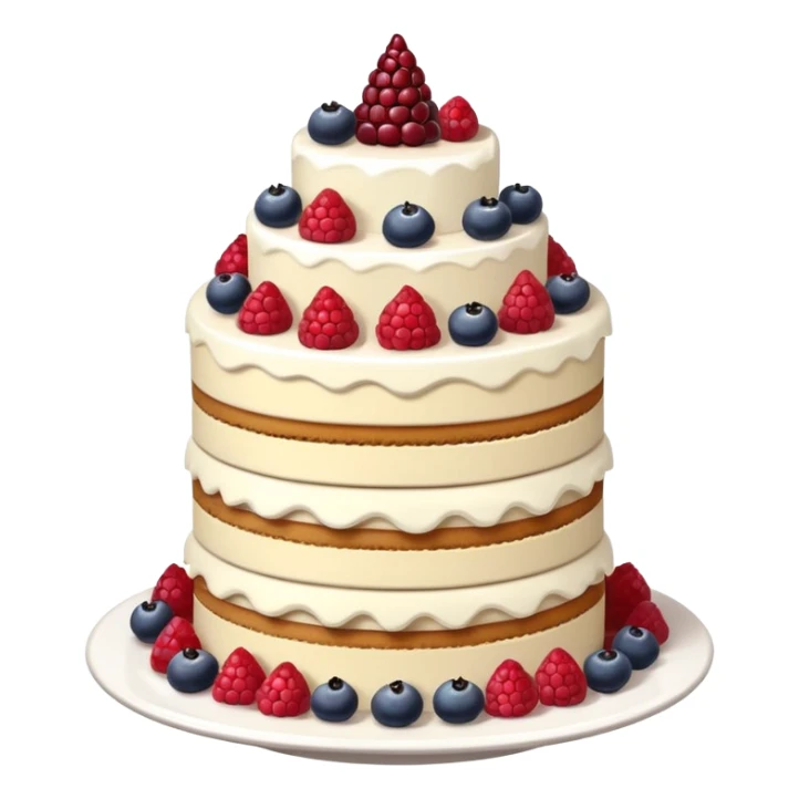A layered tower of desserts with frosting sticker