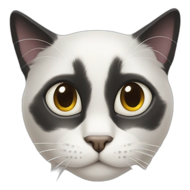 Black cat white nose sticker
