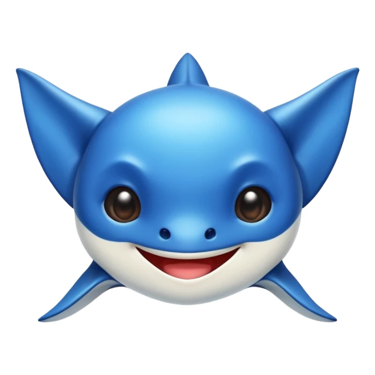 cute smiling manta ray apple emoji style sticker