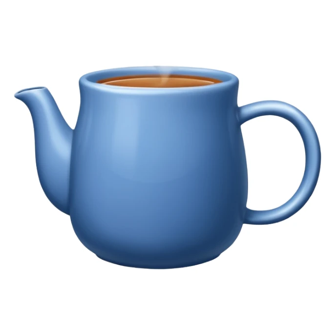 visibly steaming plain blue mug of tea sticker