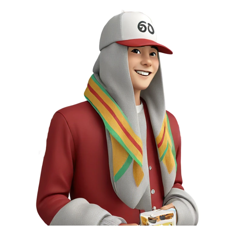 boy in hat smiling sticker