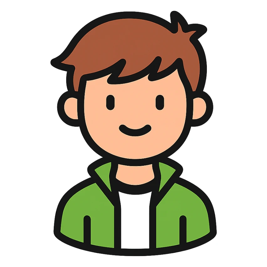 color outline icon of ben as a character sticker