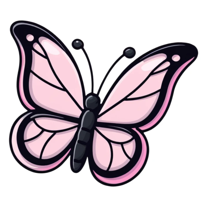 Light pink rainbow glass crystal butterfly sticker