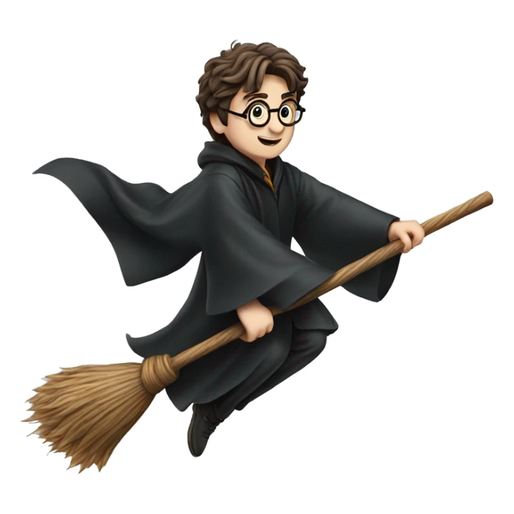 harry potter flying on a broom sticker