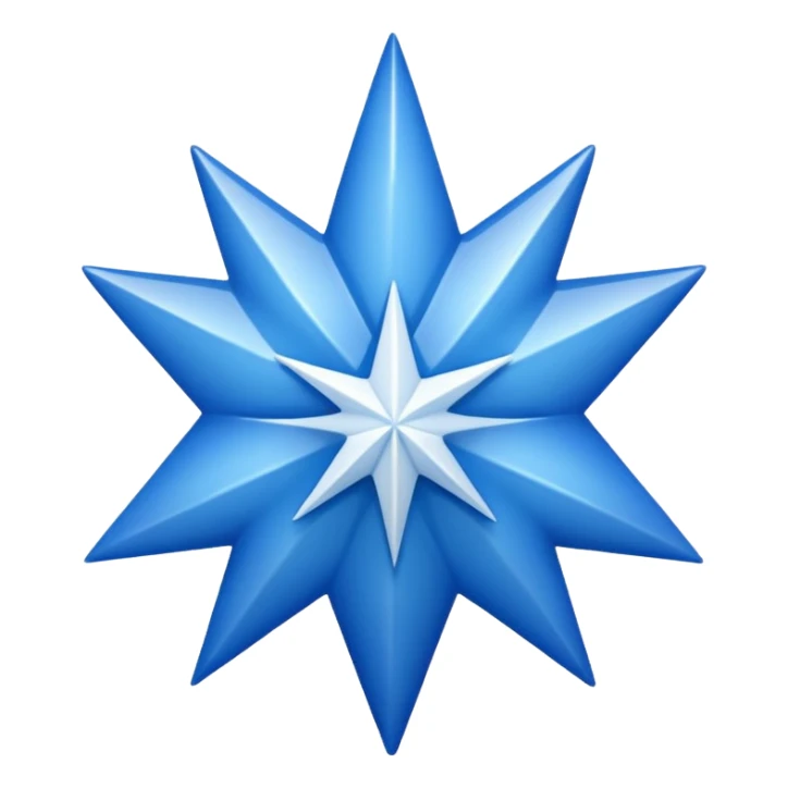 11 corners blue star with white colour tick on it sticker
