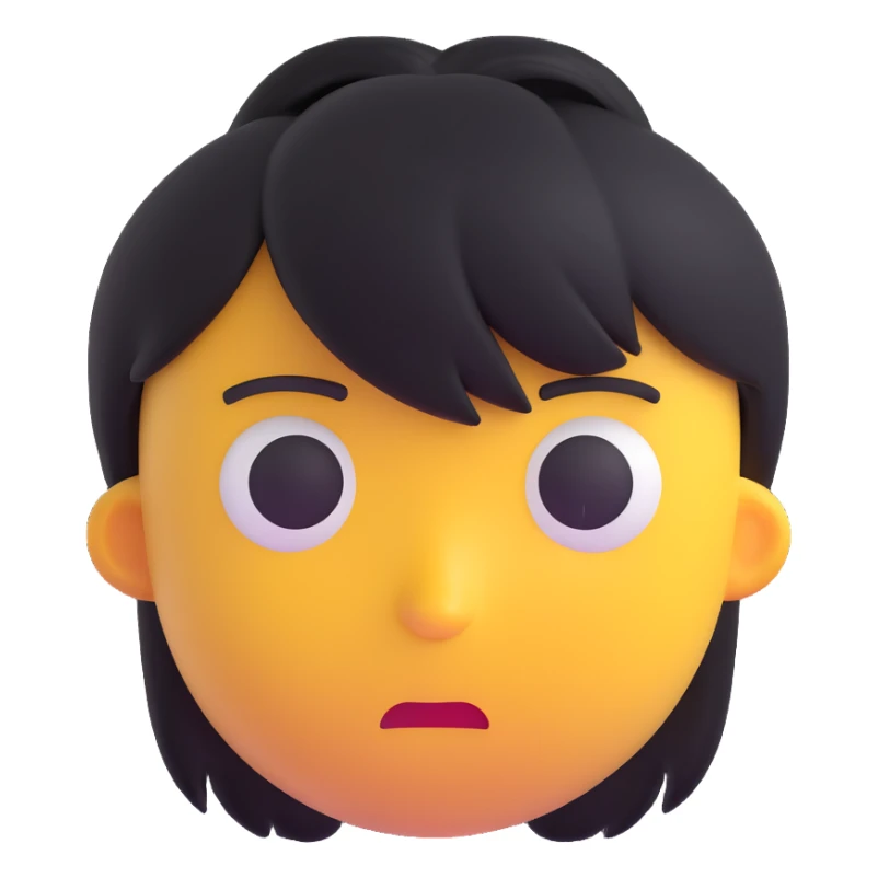 3D emoji with emo hairstyle and melancholic expression sticker