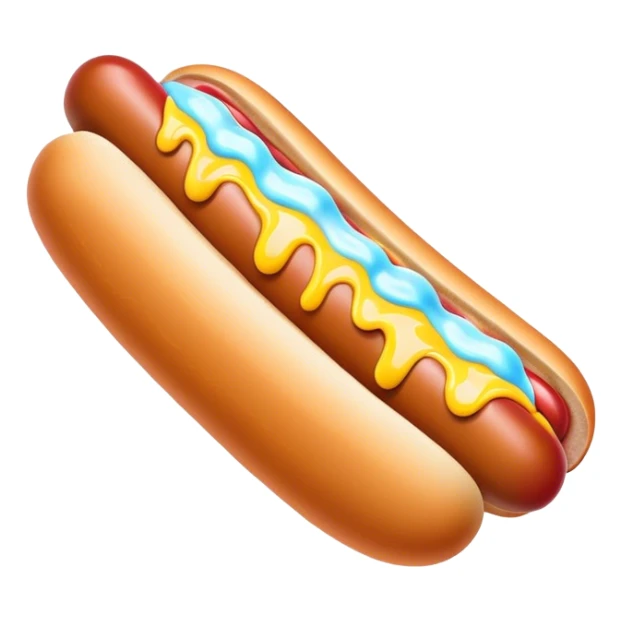 Melting neon ice cream hot dog  sticker