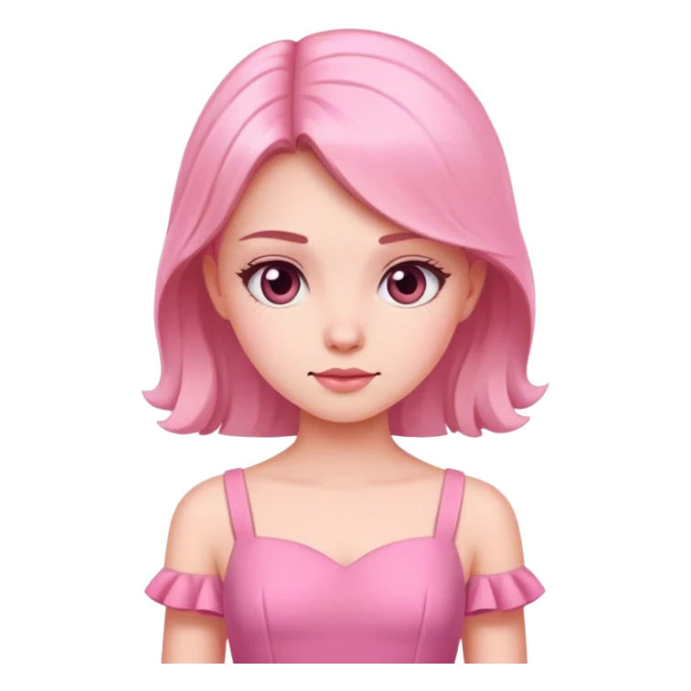 Girl with pink dress sticker