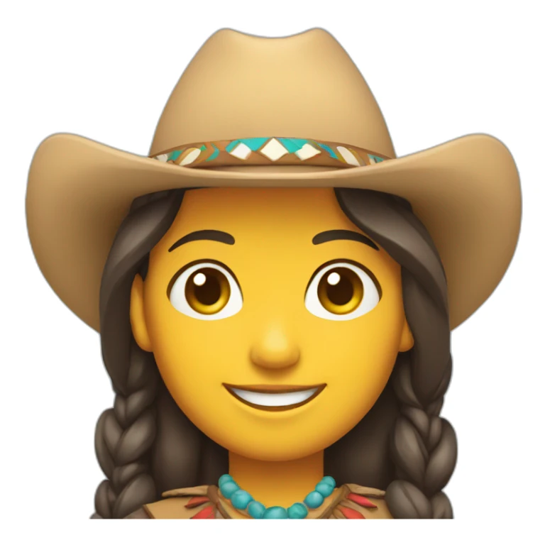 native american cowgirl smiling sticker
