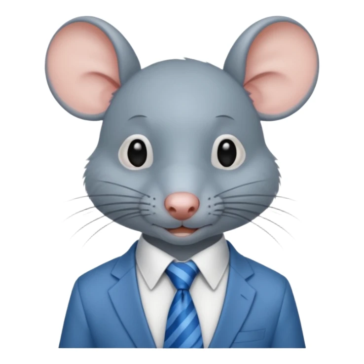 rat with shirt and blue tie sticker