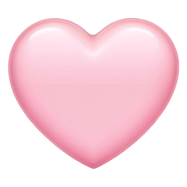 pastel pink heart with soft glow and shiny surface sticker