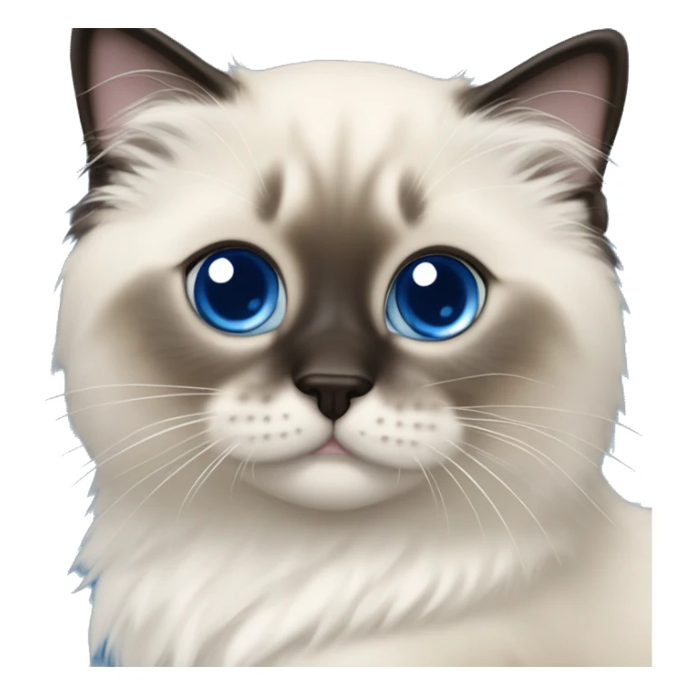 Seal colorpoint ragdoll kitten brown nose royal blue eyes sticker