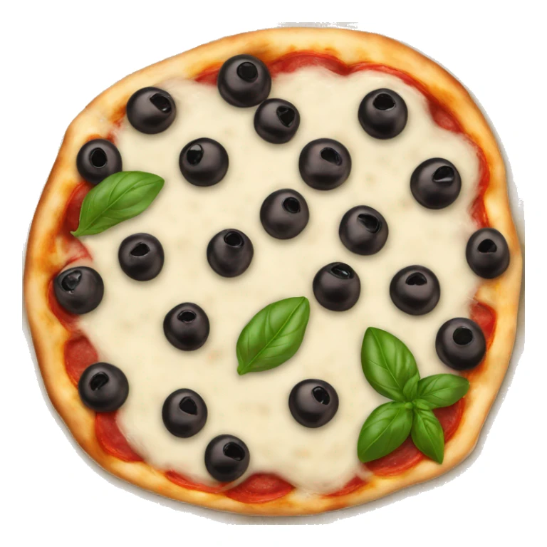 Pizza with mozzarella, basil and black olives  sticker