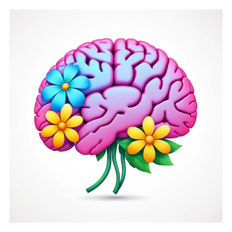 Brain, flowers sticker