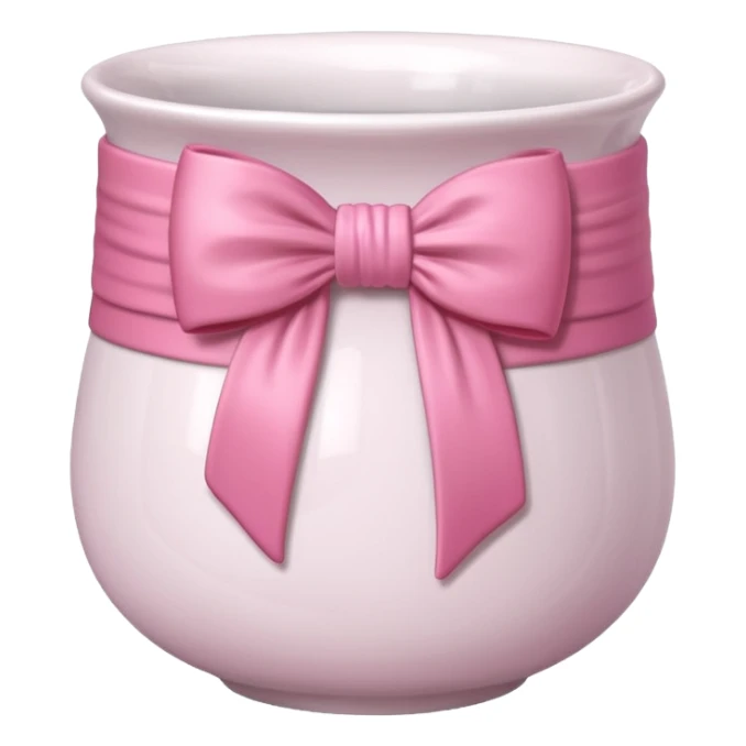 vaso branco com laço rosa sem flores sticker